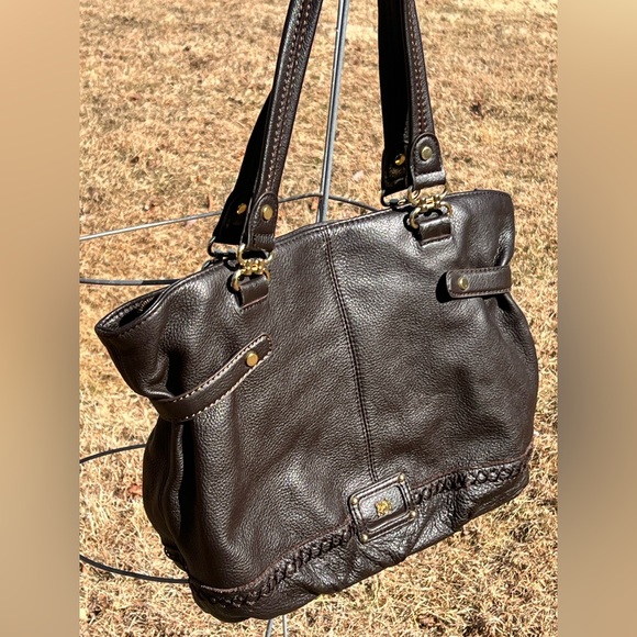 the sak dark brown beautiful leather shoulder bag - Picture 1 of 10